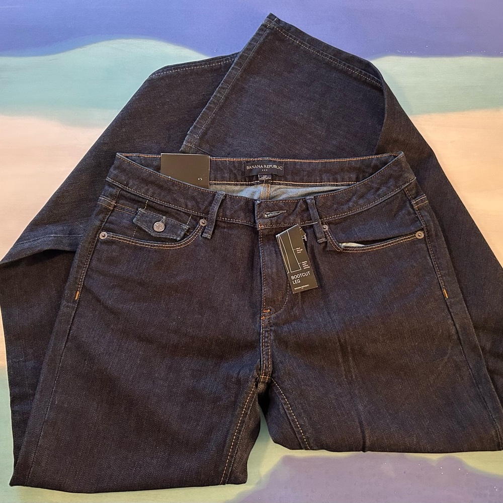 NWT Banana Republic Bootleg Dark Denim Size 8R